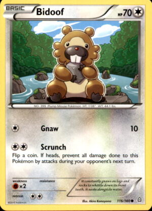 Pokemon Primal Clash Bidoof 116/160 COMMON LP