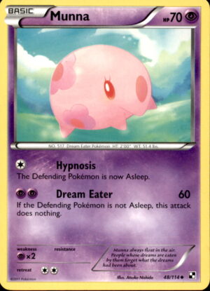 Pokemon Black & White Munna 48/114 UNCOMMON LP