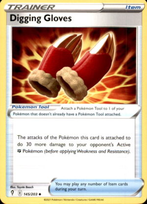Pokemon Evolving Skies Digging Gloves 145/203 UNCOMMON NM