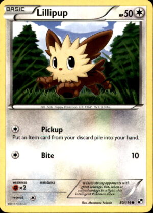 Pokemon Black & White Lillipup 80/114 COMMON LP