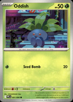Pokemon Phantasmal Flames Oddish 001/094 COMMON LP