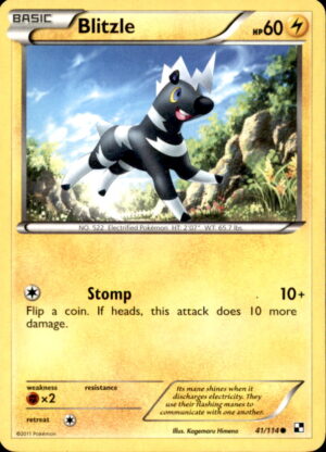 Pokemon Black & White Blitzle 41/114 COMMON LP
