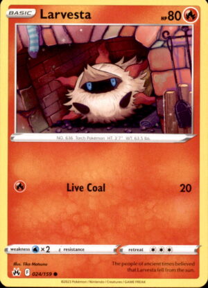 Pokemon Crown Zenith Larvesta 024/159 COMMON NM