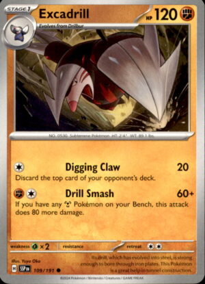 Pokemon Surging Sparks Excadrill 109/191 COMMON NM