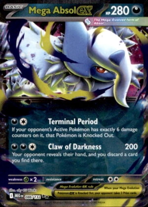 Pokemon Mega Evolution Mega Absol ex 086/132 HOLO DOUBLE RARE NM