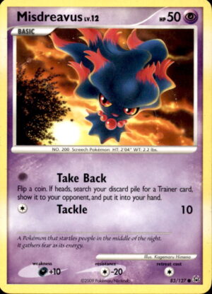 Pokemon Platinum Misdreavus 83/127 COMMON MP