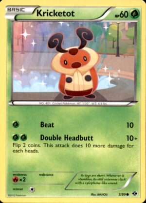 Pokemon Next Destinies Kricketot 3/99 COMMON LP