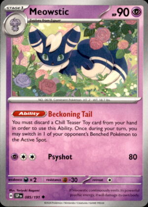 Pokemon Surging Sparks Meowstic 085/191 UNCOMMON NM