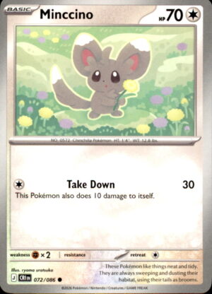 Pokemon Chaos Rising Minccino 072/086 COMMON LP