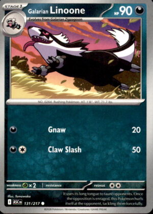Pokemon Ascended Heroes Galarian Linoone 131/217 COMMON LP