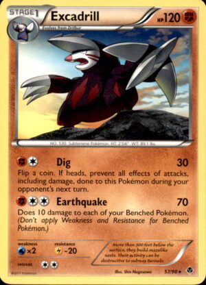 Pokemon Emerging Powers Excadrill 57/98 RARE LP