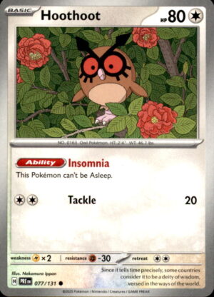 Pokemon Prismatic Evolutions Hoothoot 077/131 COMMON NM