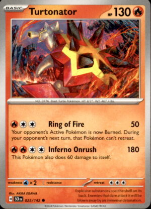 Pokemon Stellar Crown Turtonator 025/142 COMMON LP