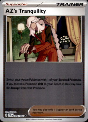 Pokemon Chaos Rising AZ's Tranquility 076/086 REVERSE HOLO UNCOMMON NM