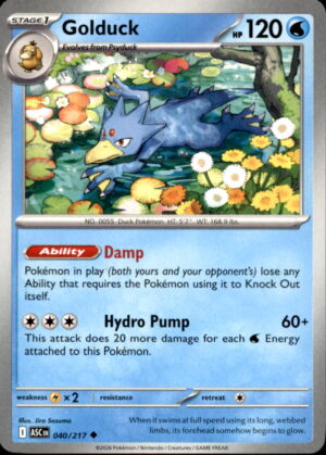 Pokemon Ascended Heroes Golduck 040/217 UNCOMMON NM