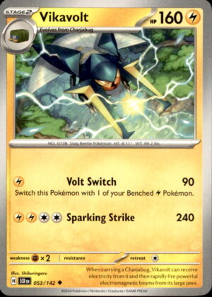 Pokemon Stellar Crown Vikavolt 053/142 UNCOMMON NM