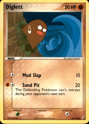 Pokemon Crystal Guardians Diglett 50/100 COMMON LP