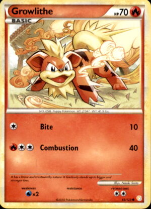 Pokemon HeartGold & SoulSilver Growlithe 65/123 COMMON LP