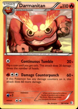 Pokemon Boundaries Crossed Darmanitan 28/149 UNCOMMON LP