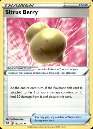 Pokemon Sword & Shield Sitrus Berry 182/202 UNCOMMON NM