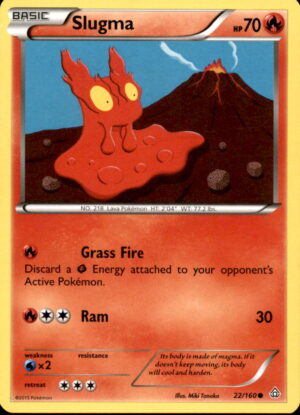 Pokemon Primal Clash Slugma 22/160 COMMON LP