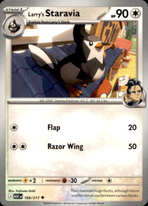 Pokemon Ascended Heroes Larry's Staravia 169/217 UNCOMMON NM