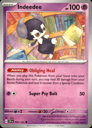 Pokemon Surging Sparks Indeedee 093/191 UNCOMMON NM