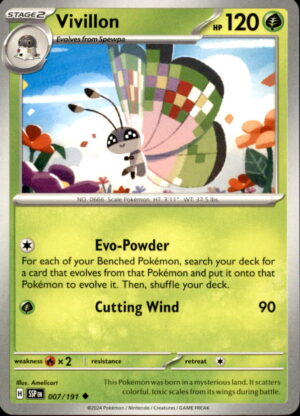 Pokemon Surging Sparks Vivillon 007/191 UNCOMMON NM