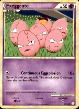 Pokemon HeartGold & SoulSilver Exeggcute 63/123 COMMON LP
