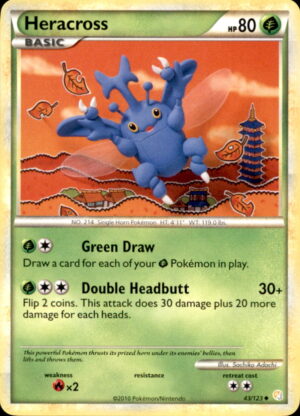 Pokemon HeartGold & SoulSilver Heracross 43/123 UNCOMMON LP