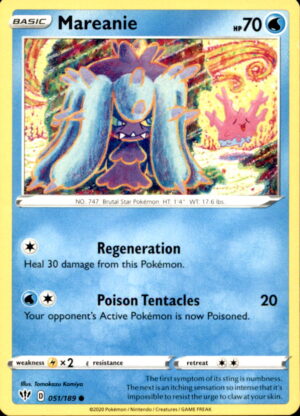 Pokemon Darkness Ablaze Mareanie 051/189 COMMON LP