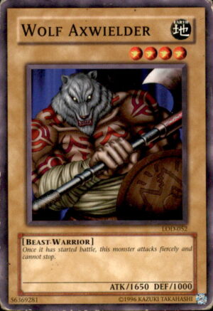 Yu-Gi-Oh Legacy of Darkness Wolf Axwielder LOD-052 UNLIMITED COMMON HP