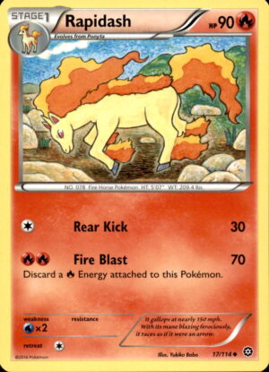 Pokemon Steam Siege Rapidash 17/114 UNCOMMON LP