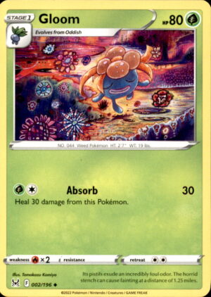 Pokemon Lost Origin Gloom 002/196 UNCOMMON NM