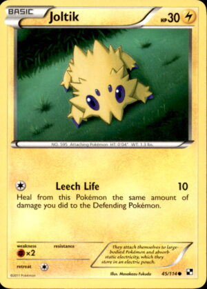 Pokemon Black & White Joltik 45/114 COMMON LP