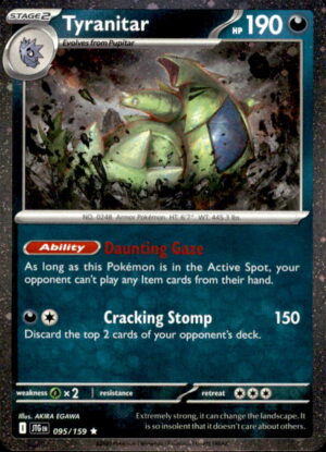 Pokemon Journey Together Tyranitar 095/159 COSMO HOLO RARE NM