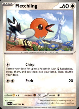 Pokemon Perfect Order Fletchling 066/088 COMMON NM