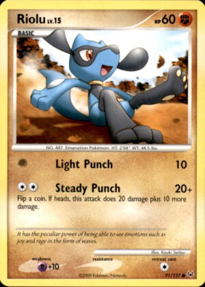 Pokemon Platinum Riolu 91/127 COMMON LP