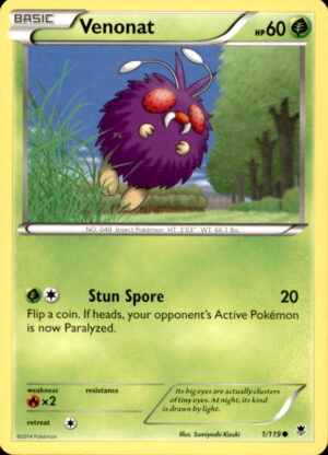 Pokemon Phantom Forces Venonat 1/119 COMMON LP