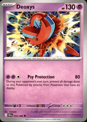 Pokemon Chaos Rising Deoxys 033/086 UNCOMMON NM