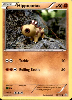 Pokemon Primal Clash Hippopotas 87/160 COMMON LP