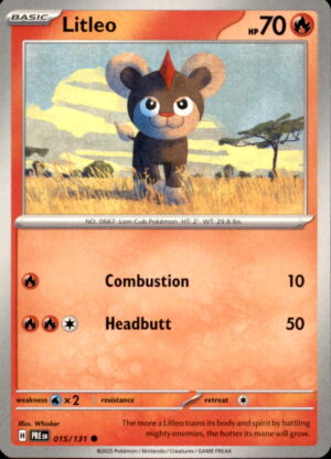 Pokemon Prismatic Evolutions Litleo 015/131 COMMON NM