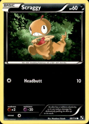 Pokemon Black & White Scraggy 68/114 COMMON LP