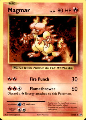 Pokemon Evolutions Magmar 20/108 UNCOMMON LP