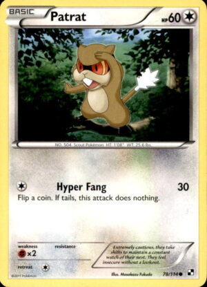 Pokemon Black & White Patrat 78/114 COMMON LP