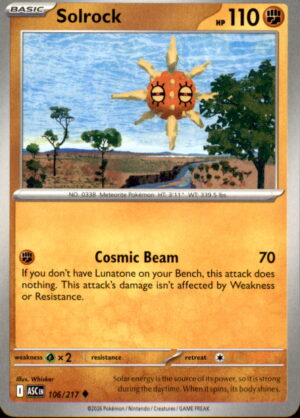 Pokemon Ascended Heroes Solrock 106/217 UNCOMMON NM