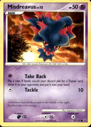 Pokemon Platinum Misdreavus 83/127 COMMON LP