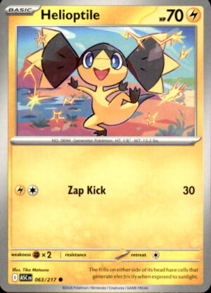Pokemon Ascended Heroes Helioptile 063/217 COMMON NM