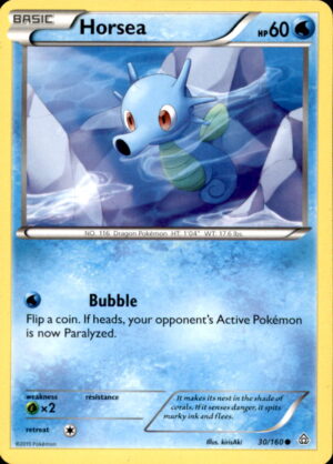 Pokemon Primal Clash Horsea 30/160 COMMON LP