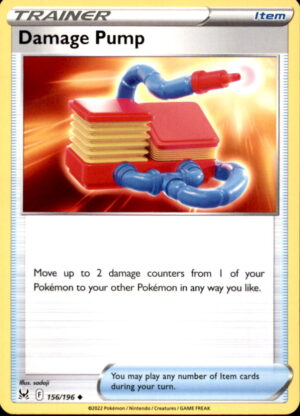 Pokemon Lost Origin Damage Pump 156/196 UNCOMMON NM